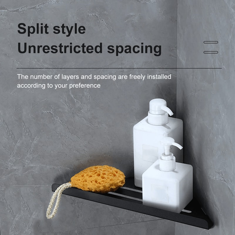 No Drill Stainless Steel Bathroom Shower Shelf Storage Rack 2