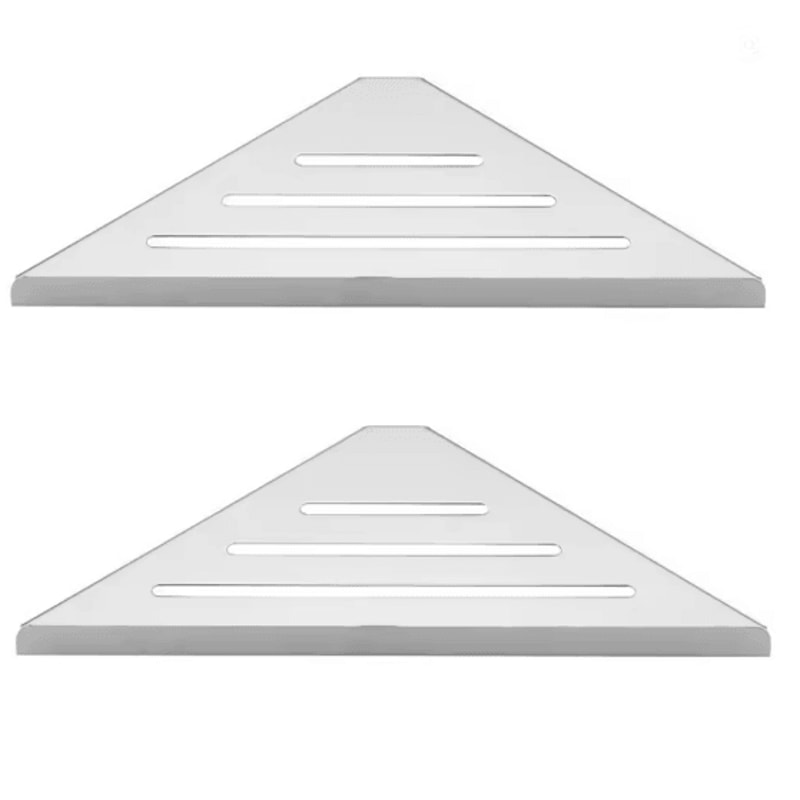 No Drill Stainless Steel Bathroom Shower Shelf Storage Rack 7