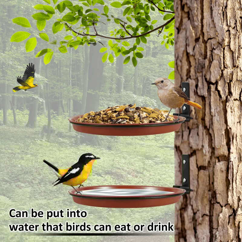 Tree Mounted Bird Feeding Trays Multifunctional Garden Feeder Set 1