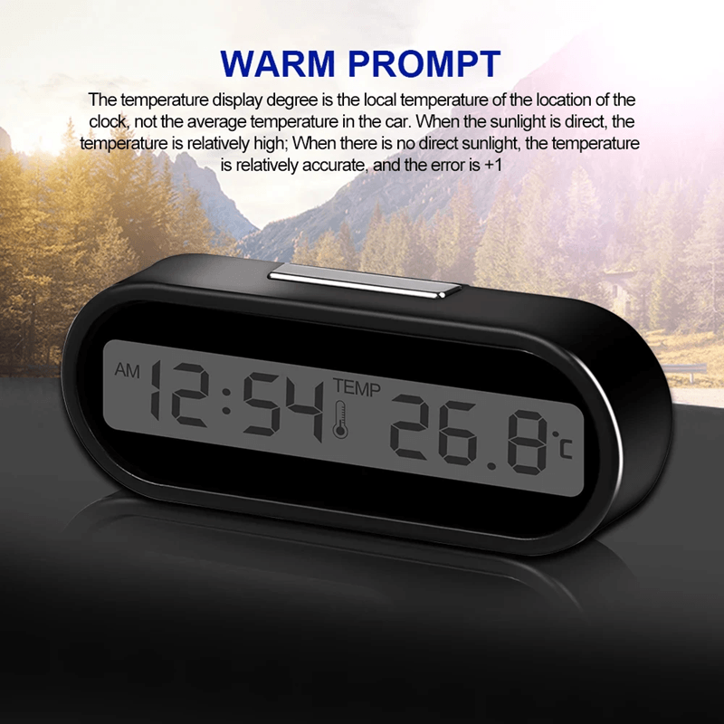 Mini Digital Car Clock With LCD Display Thermometer And Backlight 2