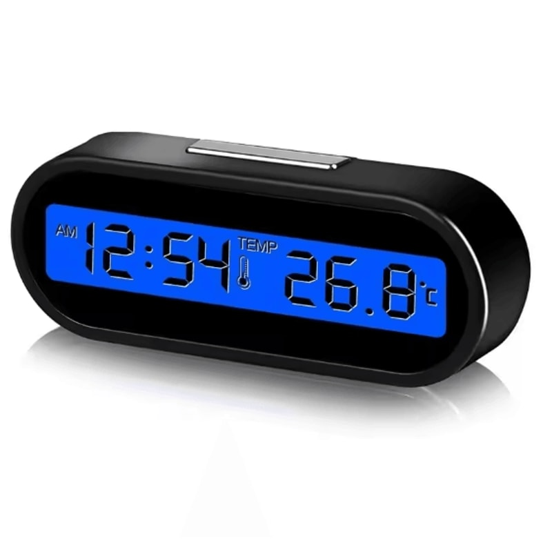 Mini Digital Car Clock With LCD Display Thermometer And Backlight 4