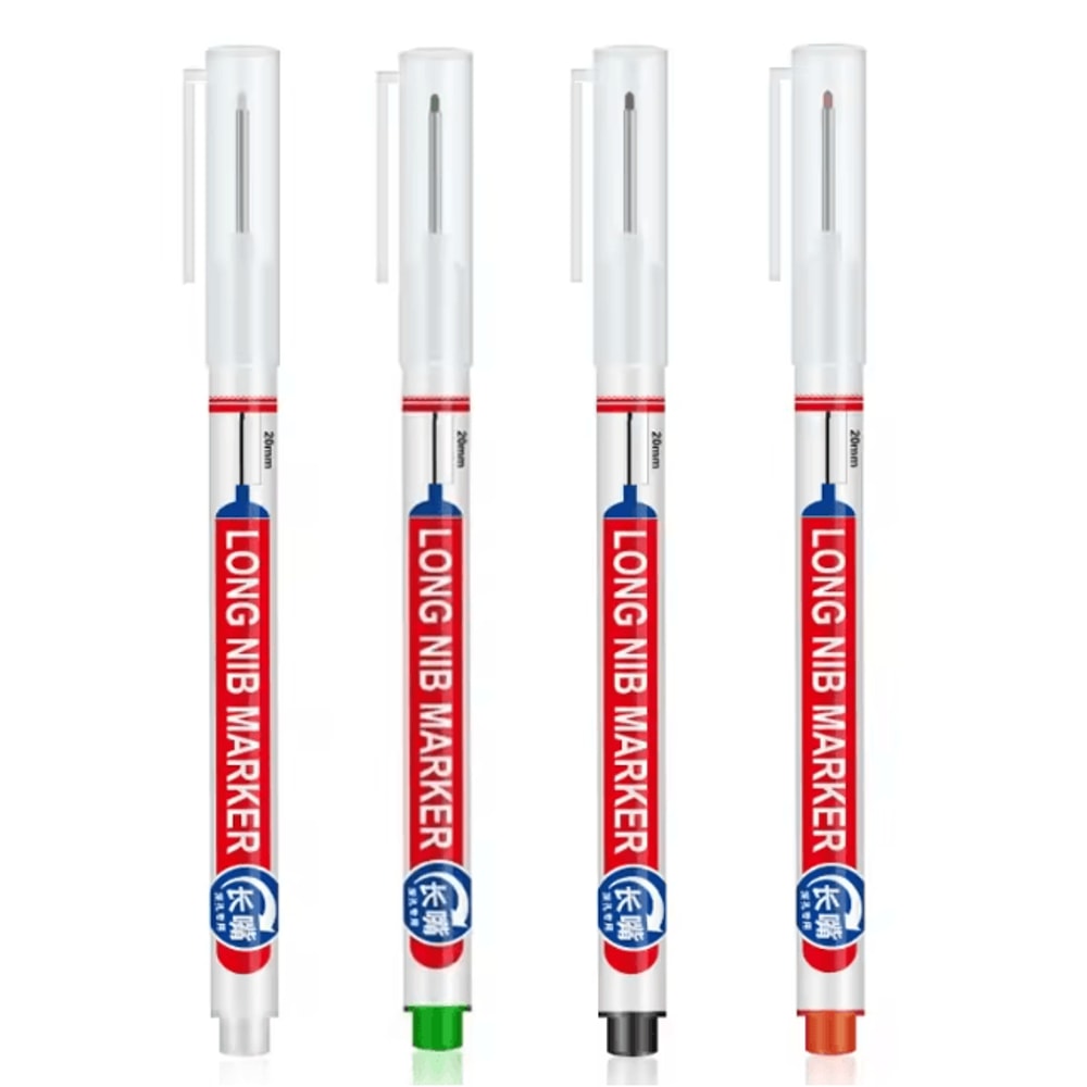 Precision Deep Hole Marker Pen Set Long Nib Waterproof Marking Tool 10