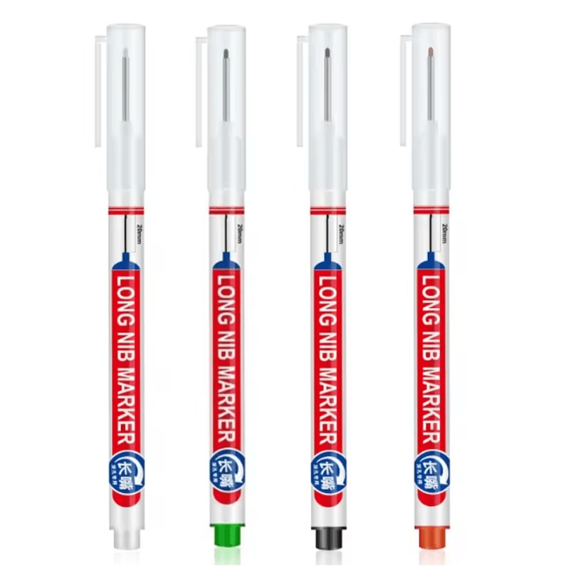 Precision Deep Hole Marker Pen Set Long Nib Waterproof Marking Tool 10