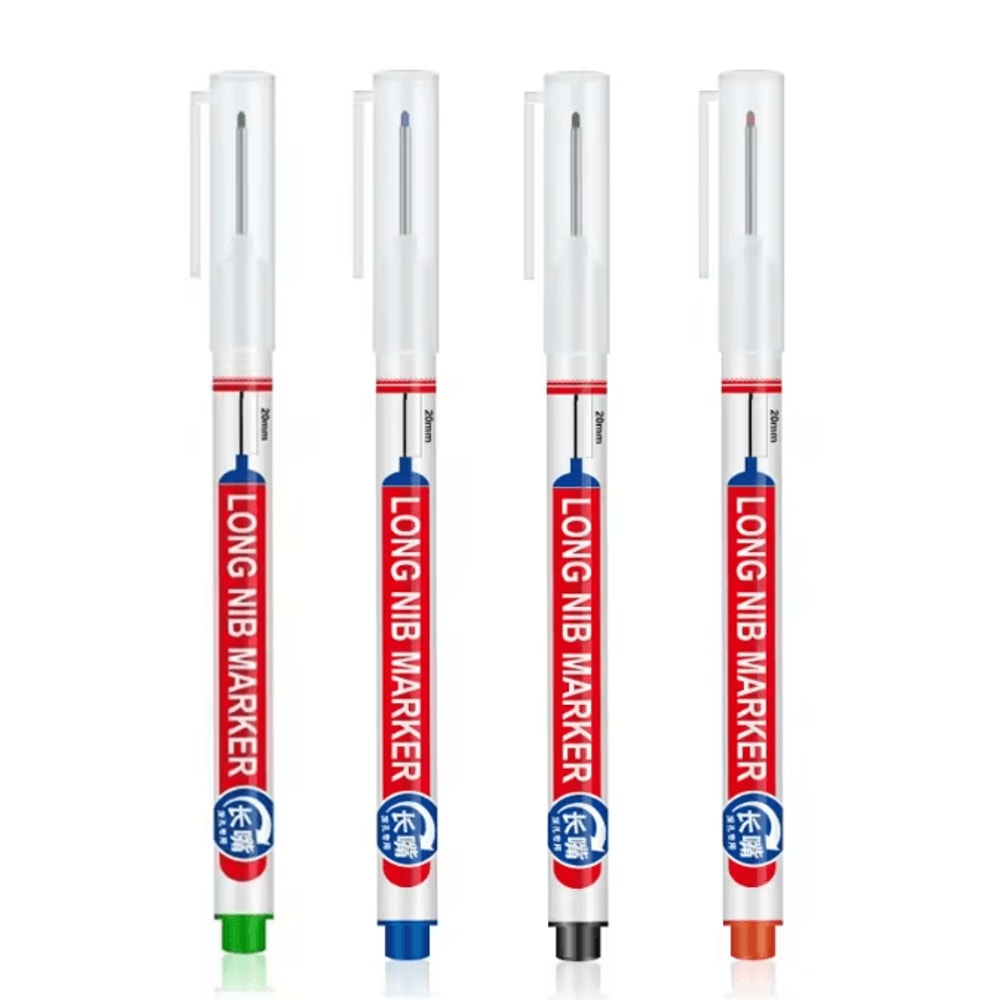 Precision Deep Hole Marker Pen Set Long Nib Waterproof Marking Tool 11