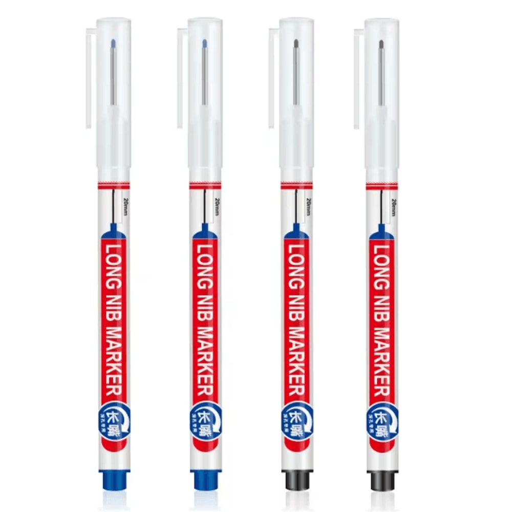 Precision Deep Hole Marker Pen Set Long Nib Waterproof Marking Tool 15