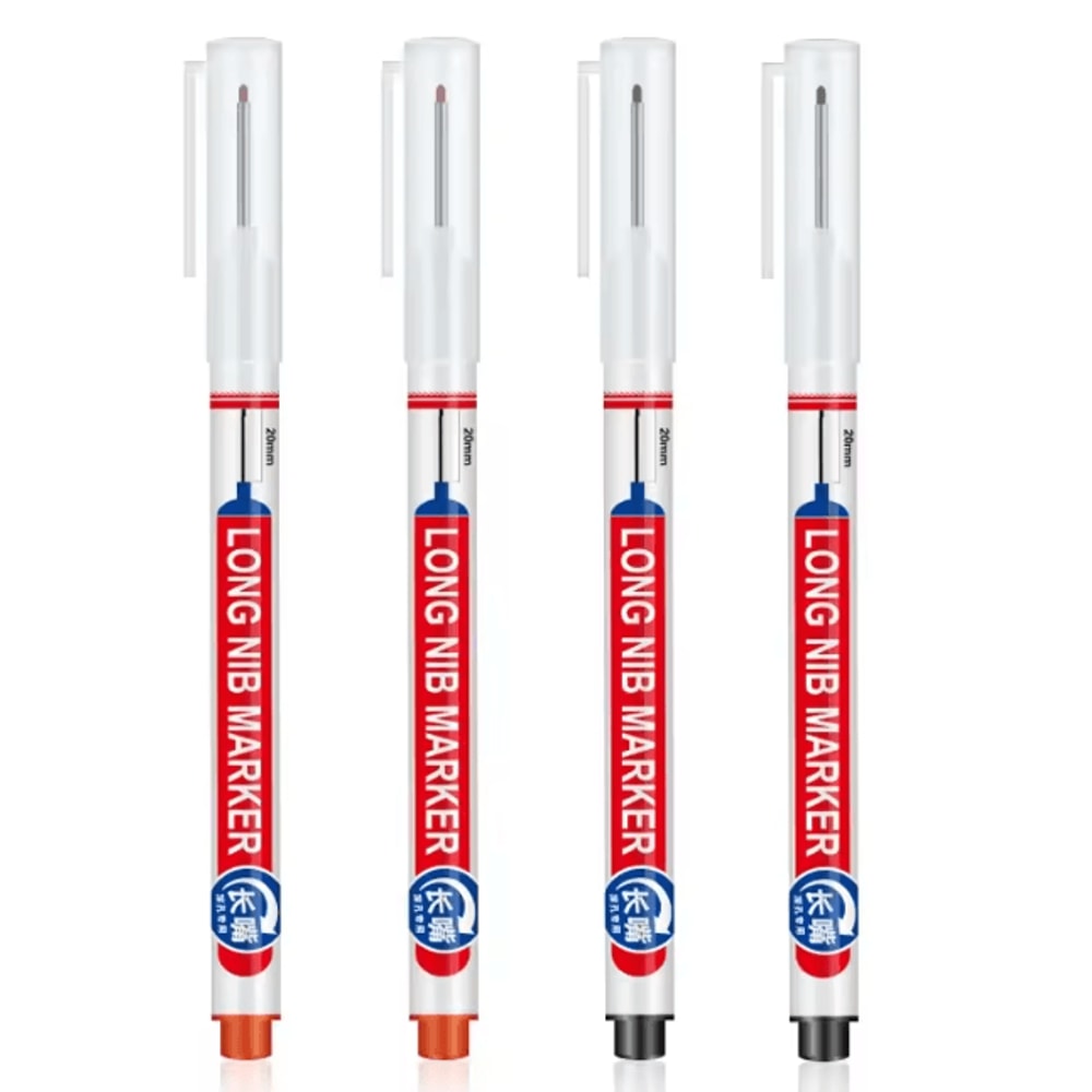 Precision Deep Hole Marker Pen Set Long Nib Waterproof Marking Tool 16