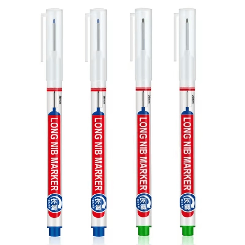 Precision Deep Hole Marker Pen Set Long Nib Waterproof Marking Tool 18