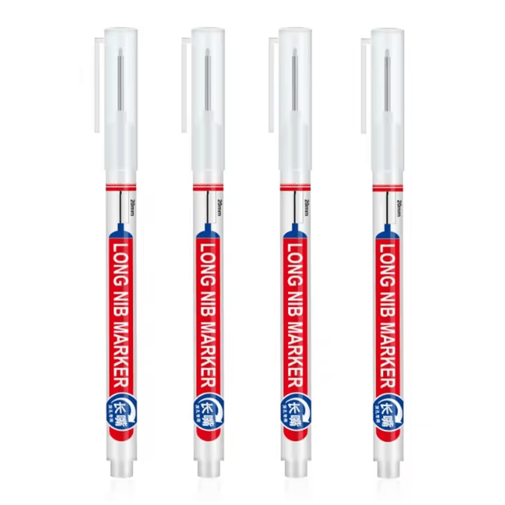 Precision Deep Hole Marker Pen Set Long Nib Waterproof Marking Tool 4