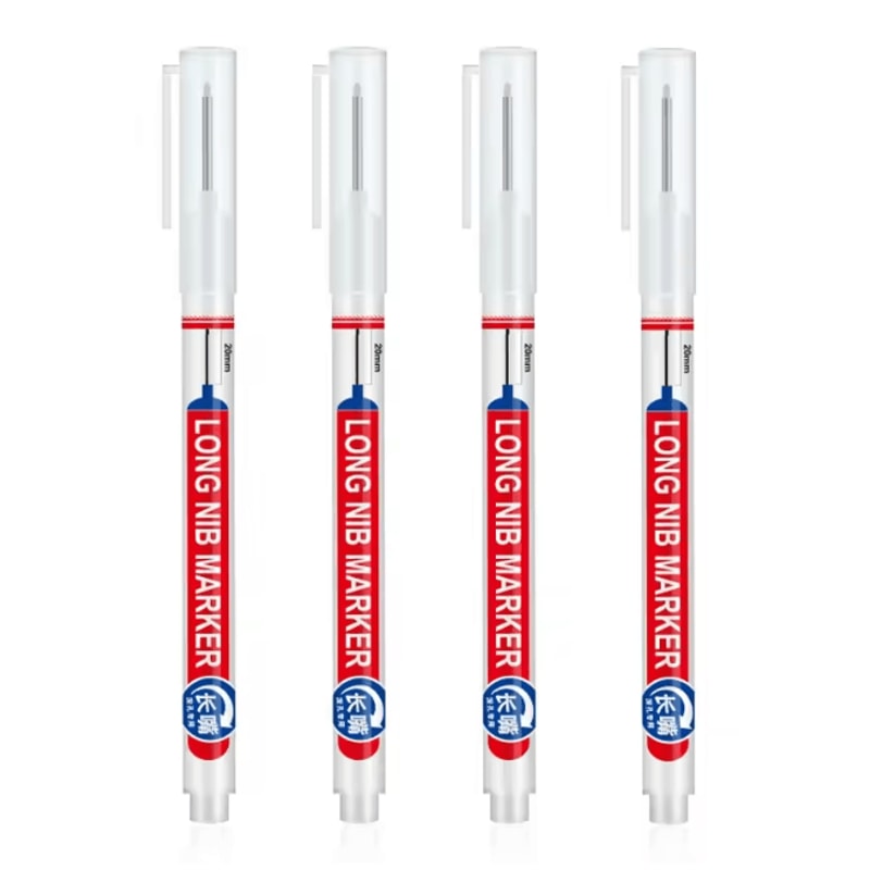 Precision Deep Hole Marker Pen Set Long Nib Waterproof Marking Tool 4