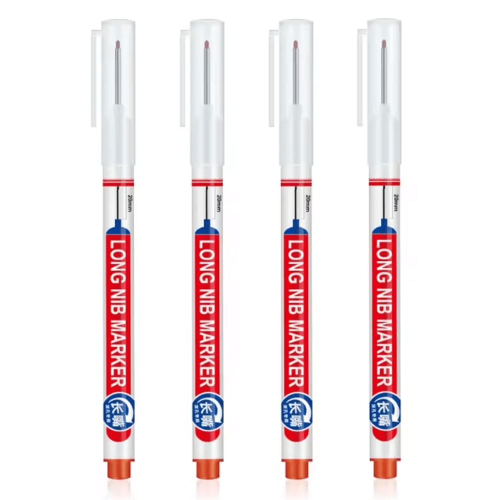 Precision Deep Hole Marker Pen Set Long Nib Waterproof Marking Tool 6