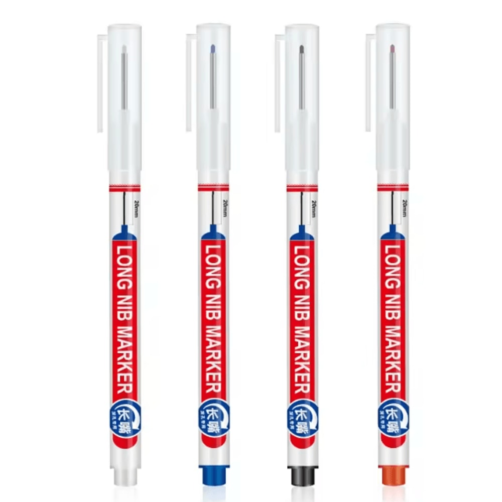 Precision Deep Hole Marker Pen Set Long Nib Waterproof Marking Tool 8