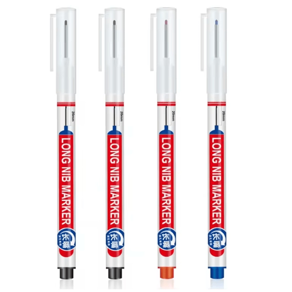 Precision Deep Hole Marker Pen Set Long Nib Waterproof Marking Tool 21