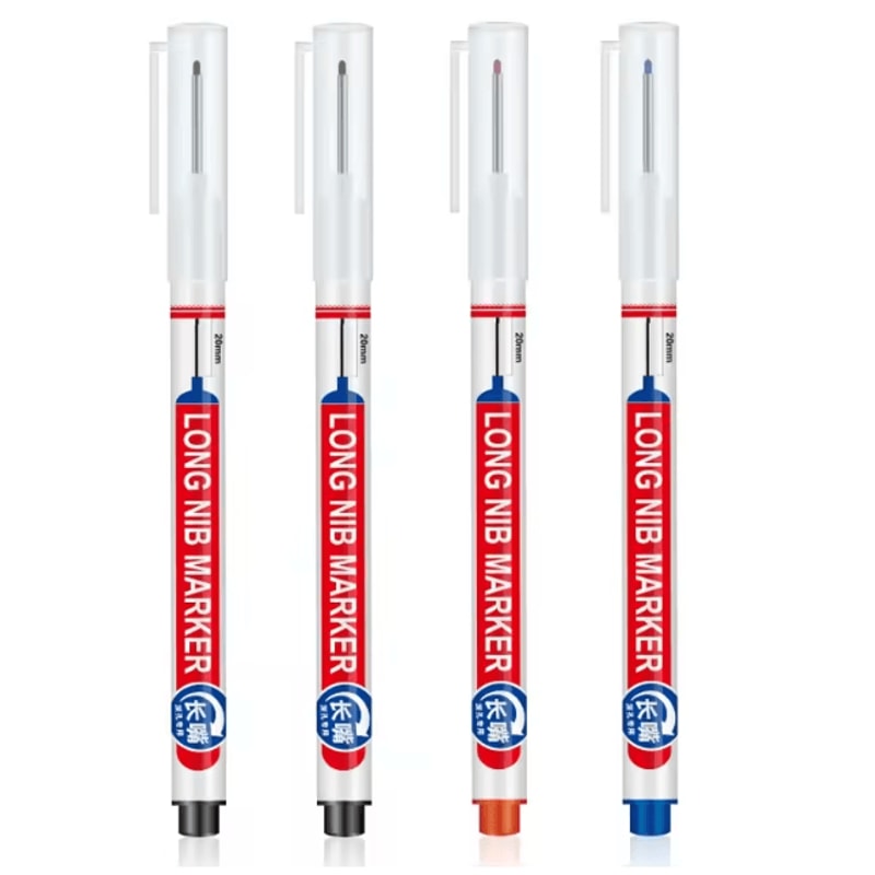 Precision Deep Hole Marker Pen Set Long Nib Waterproof Marking Tool 21