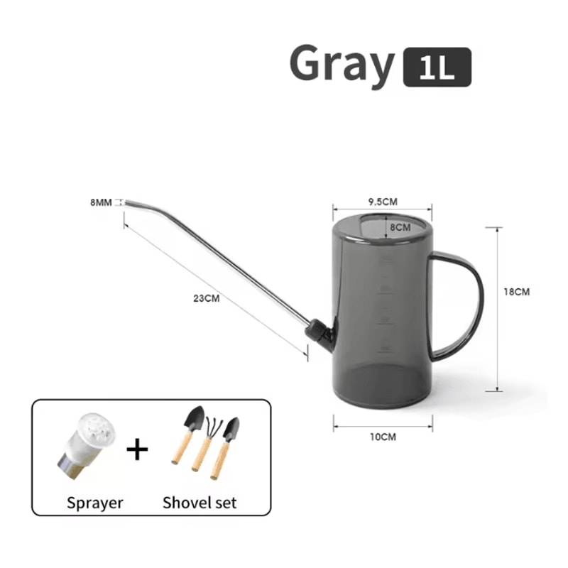 Long Spout Watering Can With Gardening Shovel Set Indoor Outdoor Plant Care 9