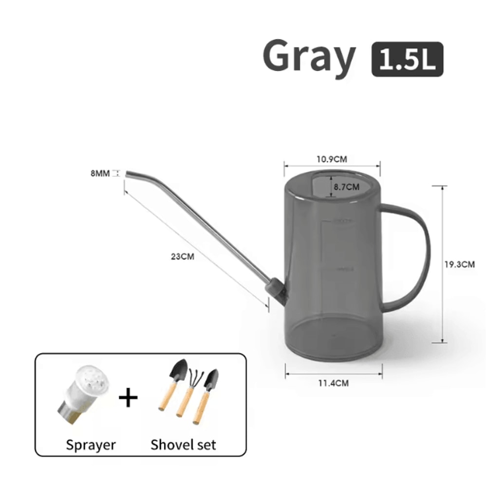 Long Spout Watering Can With Gardening Shovel Set Indoor Outdoor Plant Care 12