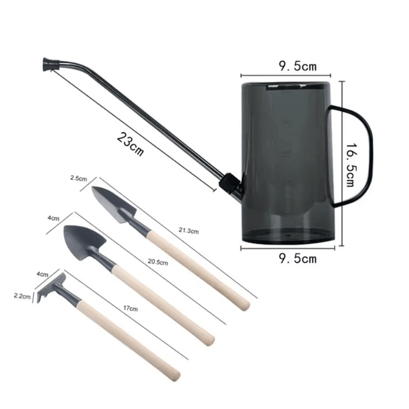 Long Spout Watering Can With Gardening Shovel Set Indoor Outdoor Plant Care 3