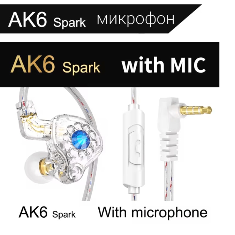 QKZ AK6 Wired Earphones HiFi Bass In Ear Headphones With Mic 13