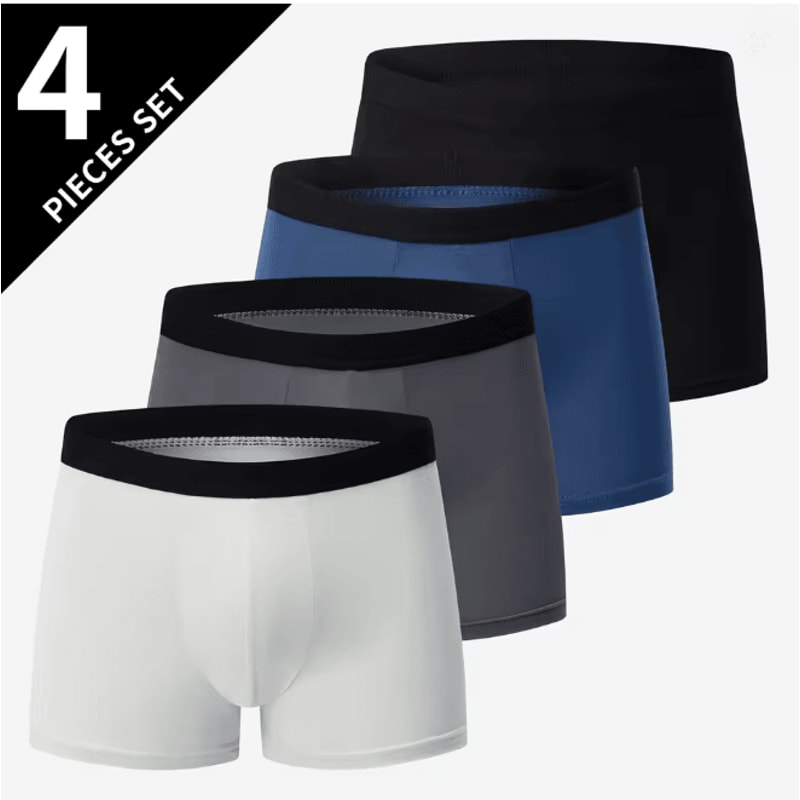 Mens Printed Boyshort Underwear Comfortable Stretch Plus Size Trunks 8