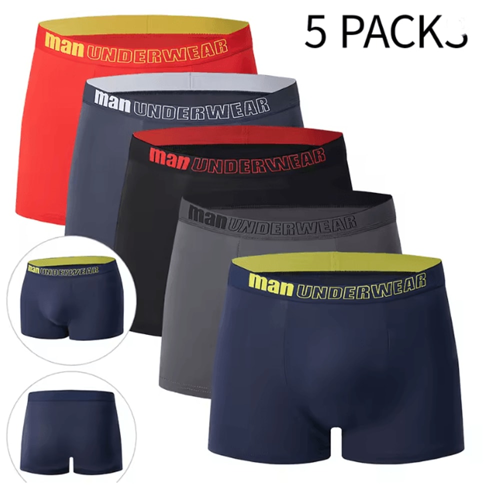 Mens Printed Boyshort Underwear Comfortable Stretch Plus Size Trunks 19