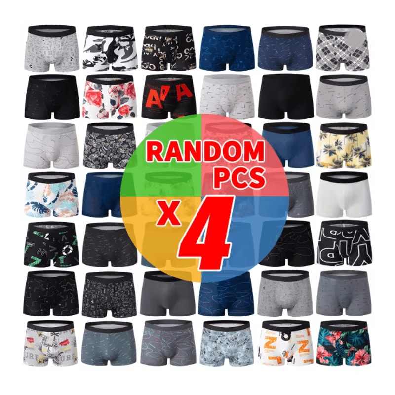 Mens Printed Boyshort Underwear Comfortable Stretch Plus Size Trunks 11