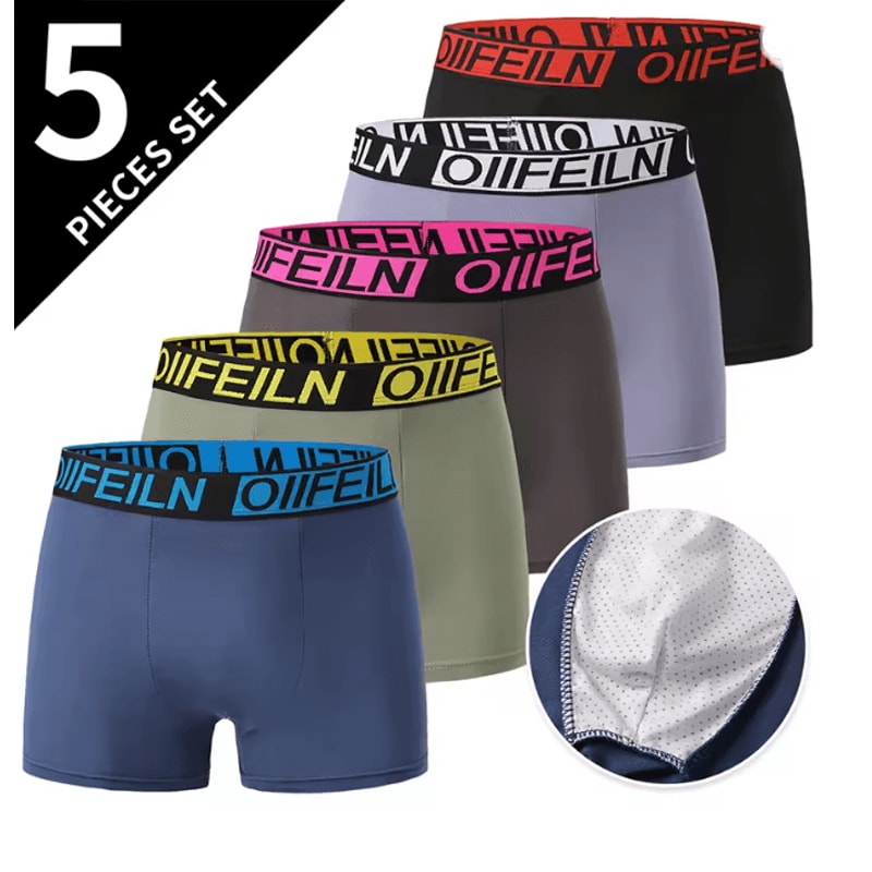 Mens Printed Boyshort Underwear Comfortable Stretch Plus Size Trunks 1