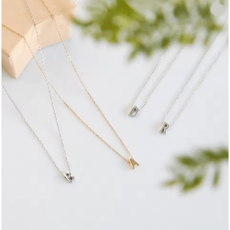 Personalized Initial Necklace Minimal Letter Pendant Choker For Women 1