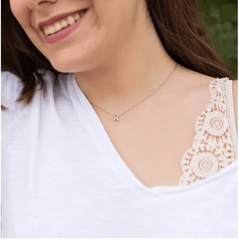 Personalized Initial Necklace Minimal Letter Pendant Choker For Women 3