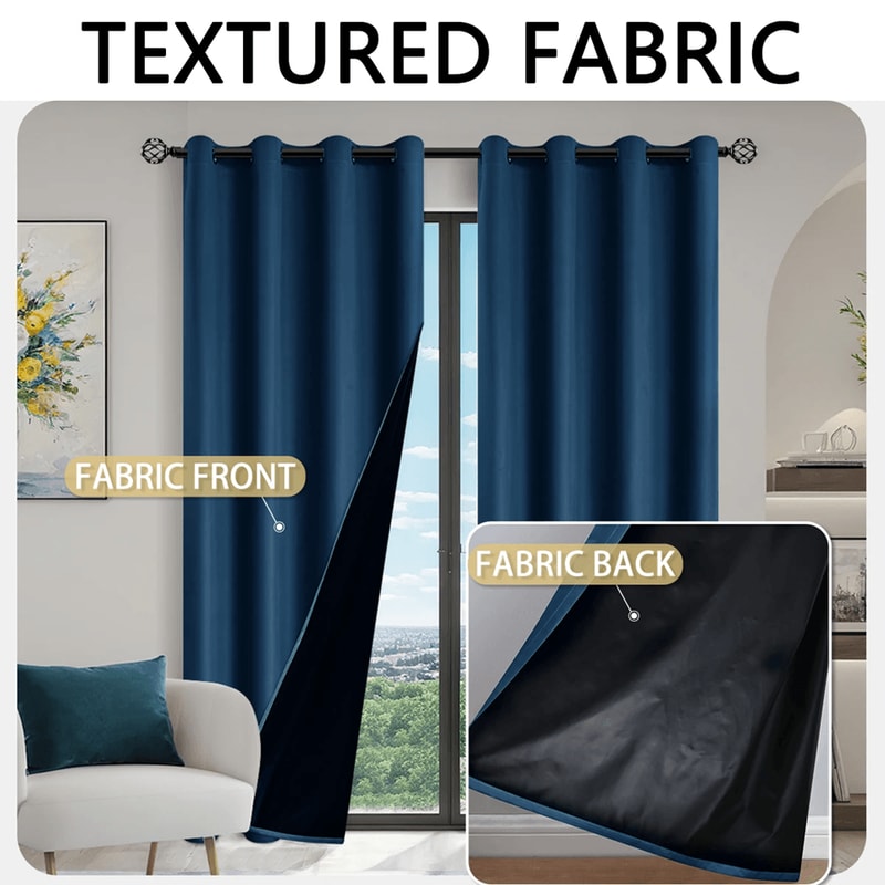 Full Blackout Curtains Solid Color Sun Blocking Drapes For Bedroom And Living Room 1