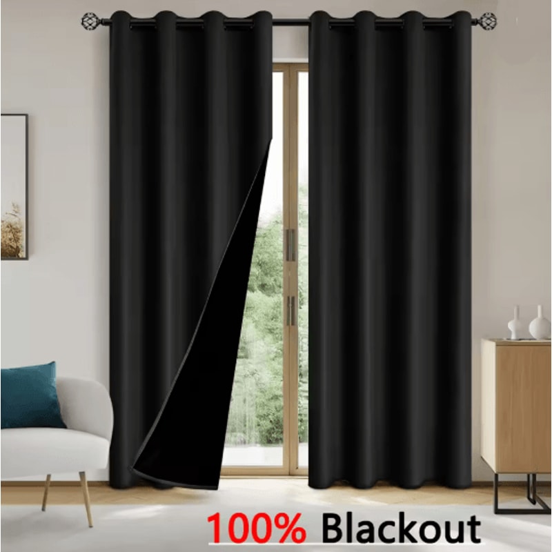 Full Blackout Curtains Solid Color Sun Blocking Drapes For Bedroom And Living Room 6