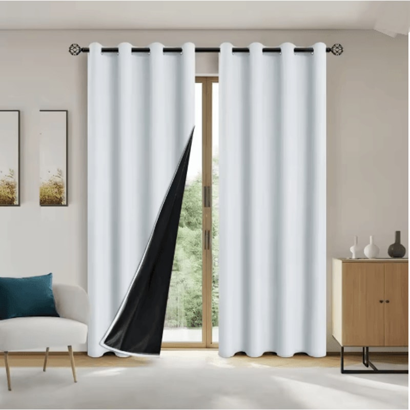 Full Blackout Curtains Solid Color Sun Blocking Drapes For Bedroom And Living Room 7