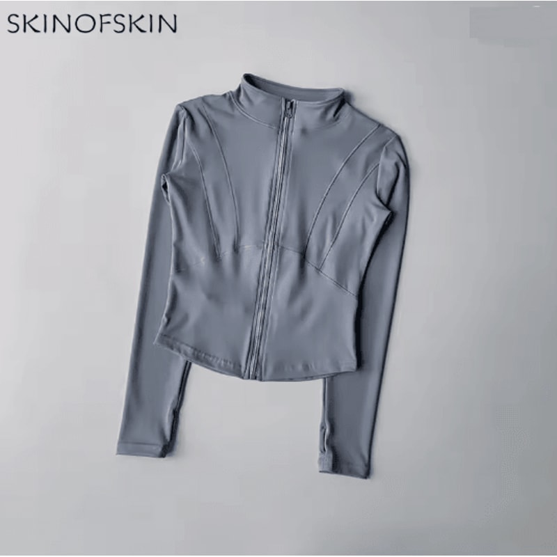 Womens Quick Dry Yoga Jacket Slim Fit Zip Up Fitness Top 3