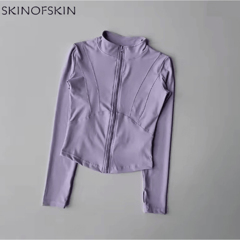 Womens Quick Dry Yoga Jacket Slim Fit Zip Up Fitness Top 6