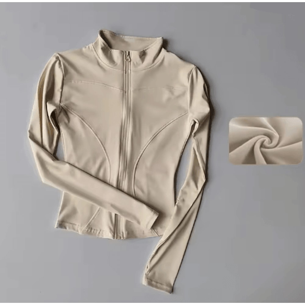 Womens Quick Dry Yoga Jacket Slim Fit Zip Up Fitness Top 13