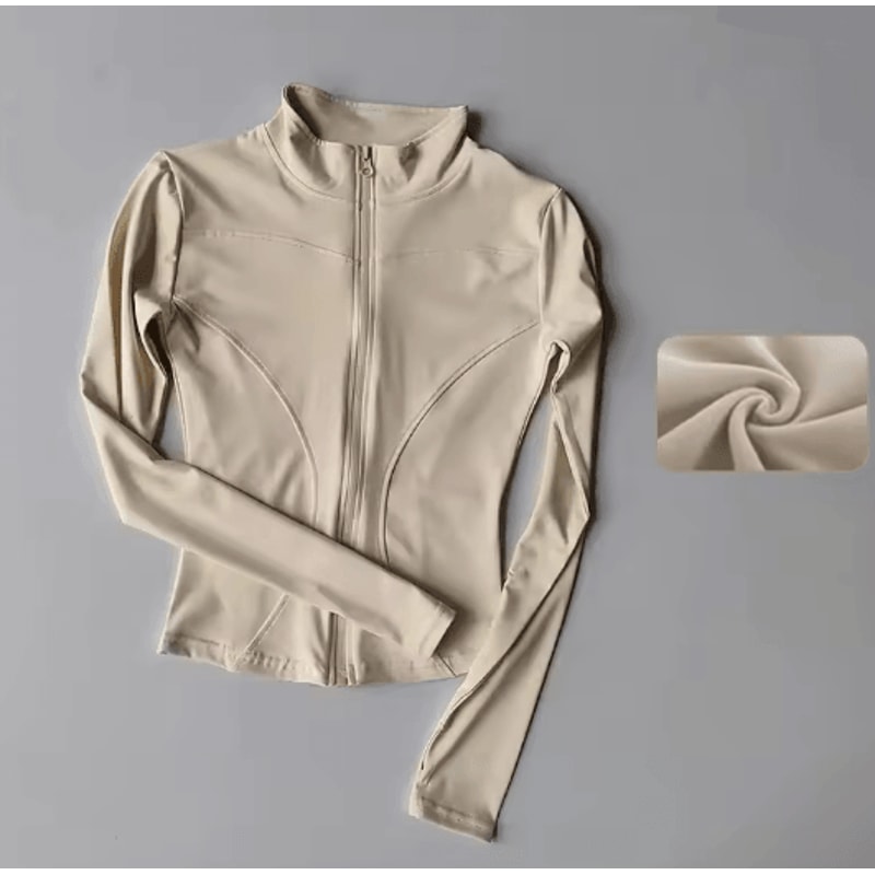 Womens Quick Dry Yoga Jacket Slim Fit Zip Up Fitness Top 13