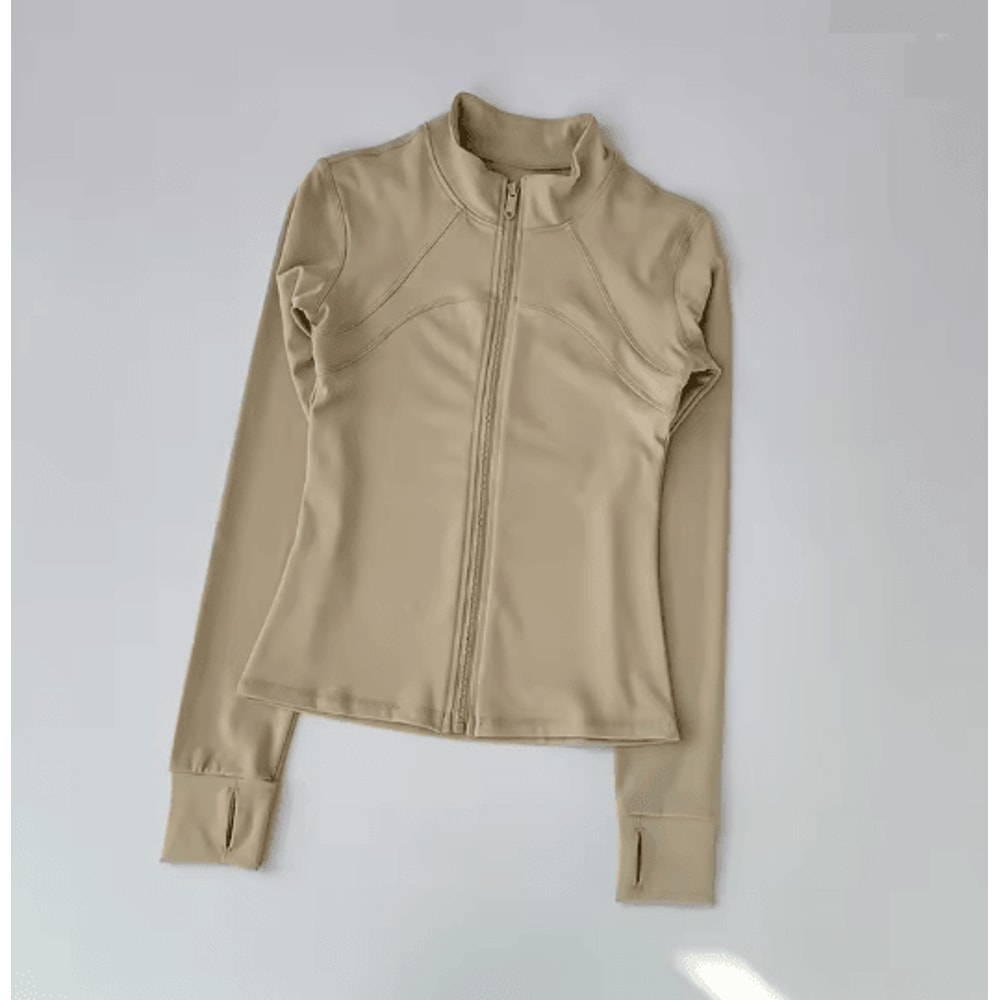 Womens Quick Dry Yoga Jacket Slim Fit Zip Up Fitness Top 16