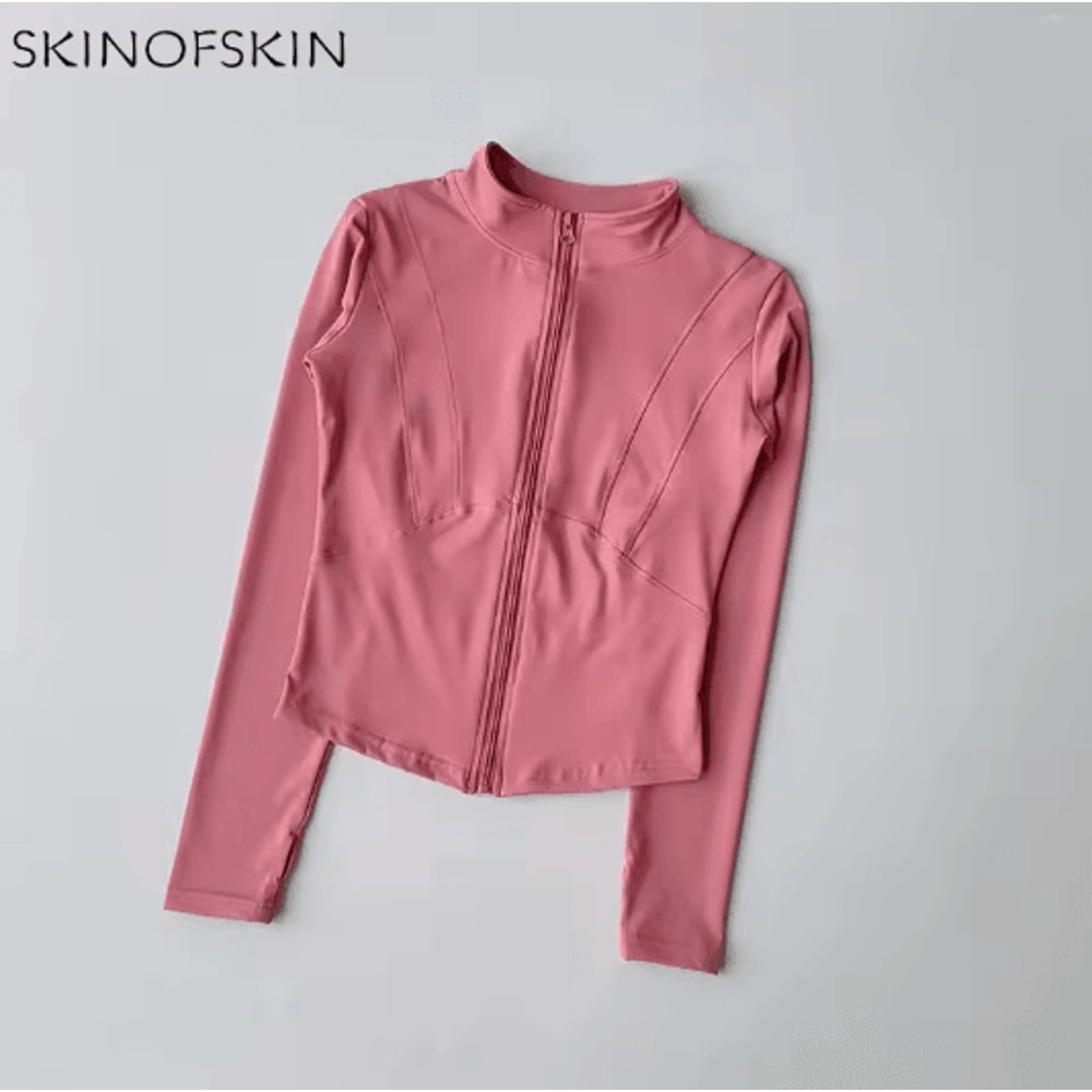 Womens Quick Dry Yoga Jacket Slim Fit Zip Up Fitness Top 7