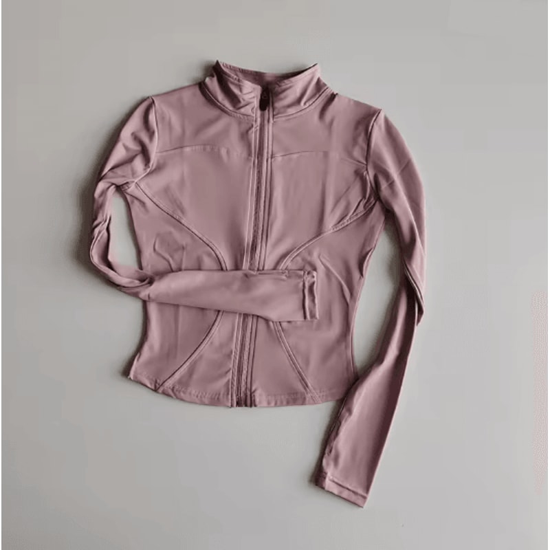 Womens Quick Dry Yoga Jacket Slim Fit Zip Up Fitness Top 8