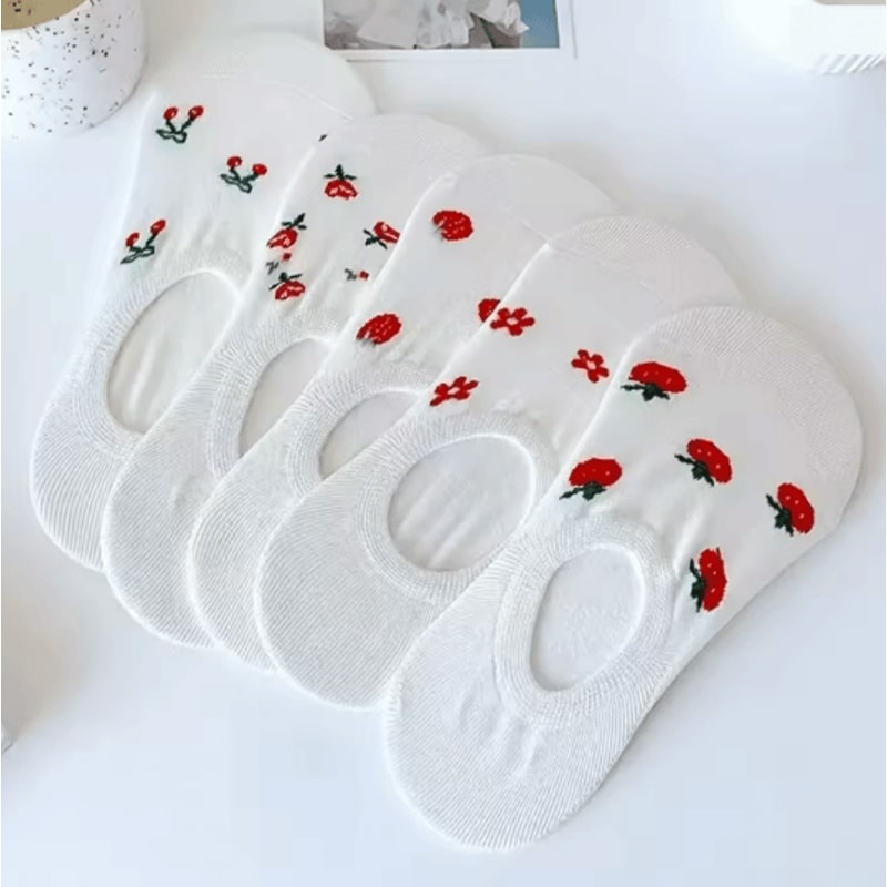 Cartoon Teddy Bear Ankle Socks For Women Soft Breathable Casual Wear 20