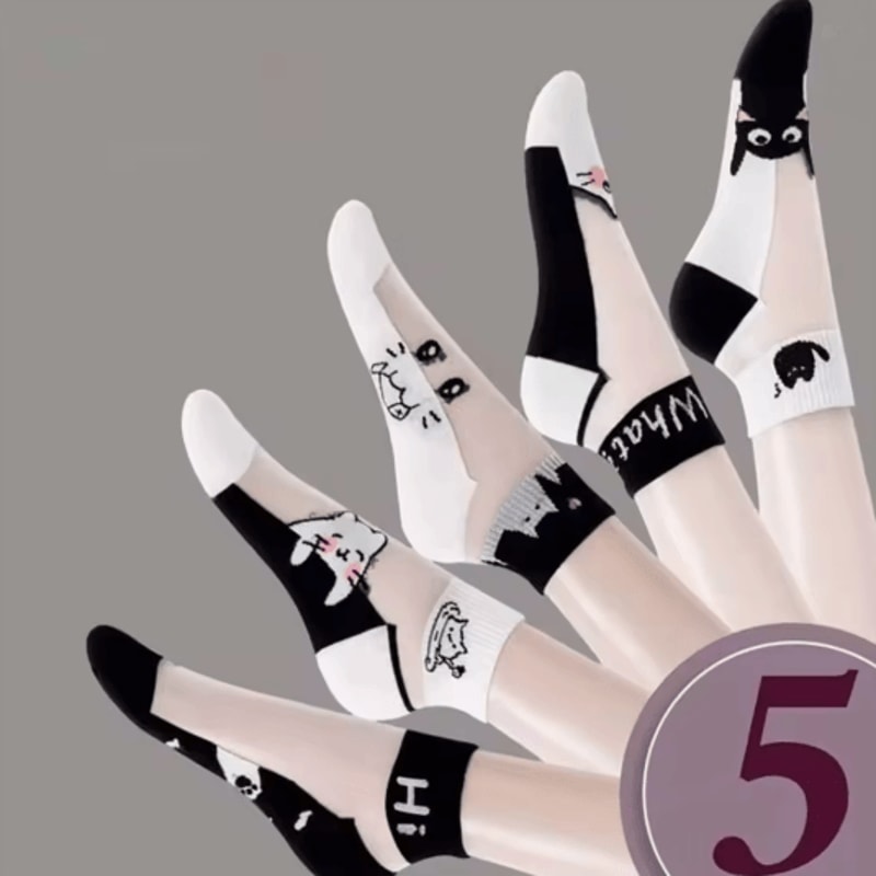 Cartoon Teddy Bear Ankle Socks For Women Soft Breathable Casual Wear 21