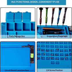 proguard silicone soldering mat heat resistant anti static magnetic repair mat