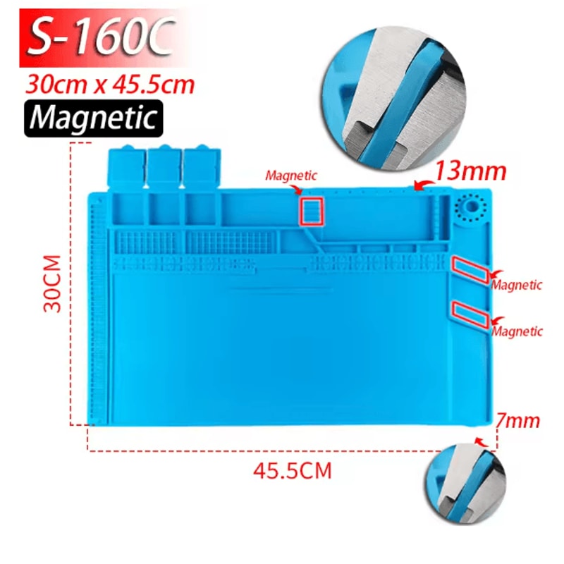 ProGuard Silicone Soldering Mat Heat Resistant Anti Static Magnetic Repair Mat 9
