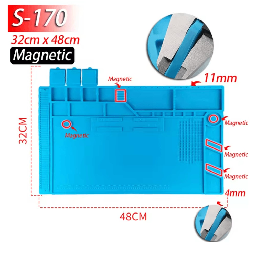 ProGuard Silicone Soldering Mat Heat Resistant Anti Static Magnetic Repair Mat 10