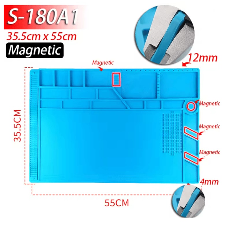 ProGuard Silicone Soldering Mat Heat Resistant Anti Static Magnetic Repair Mat 11