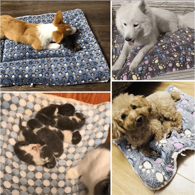 CozyPaws Flannel Pet Sleeping Mat Warm Dog Bed And Cat Cushion 1