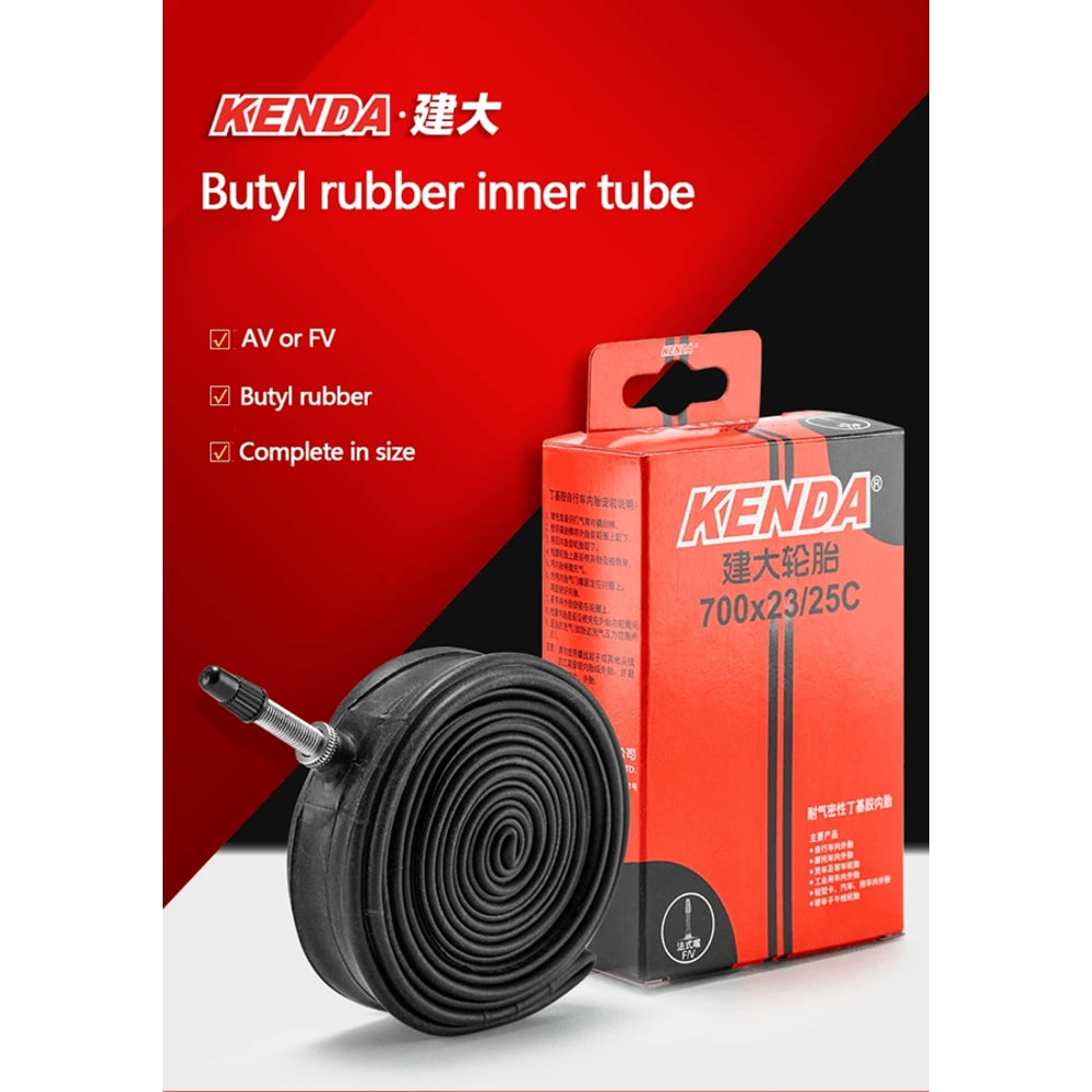Kenda 700C Bicycle Inner Tube Butyl Rubber Road And MTB Bike Tube 0