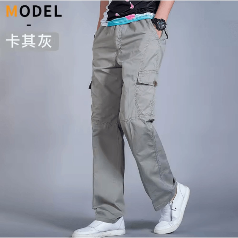 TrailFlex Mens Cargo Pants Breathable Cotton Work Joggers 8