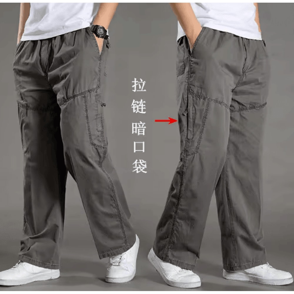 TrailFlex Mens Cargo Pants Breathable Cotton Work Joggers 19