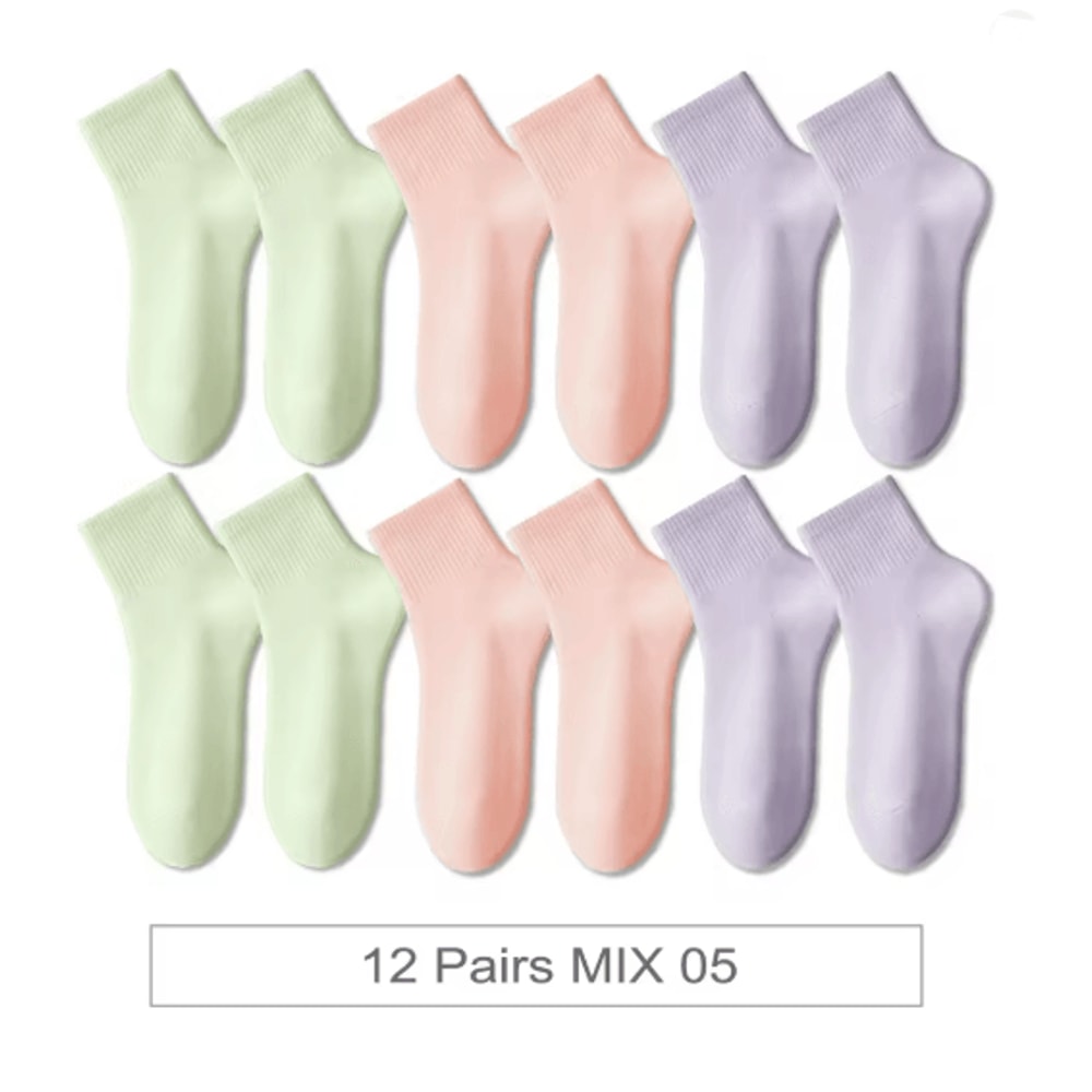 ColorStep Cotton Ankle Socks Breathable Everyday Socks 12 Pairs 7