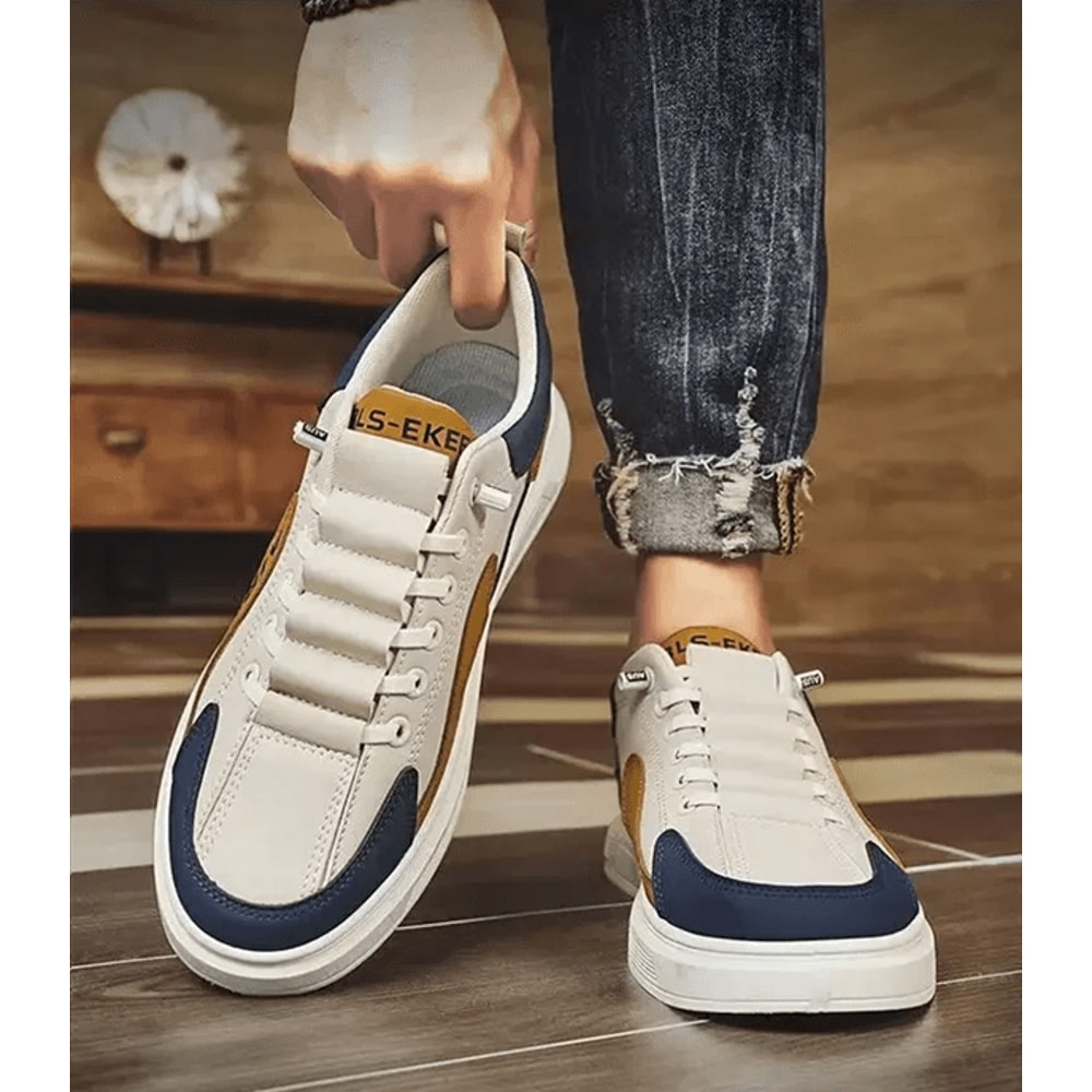 UrbanFlex 2025 Mens Leather Casual Sneakers Low Top Walking Shoes 1