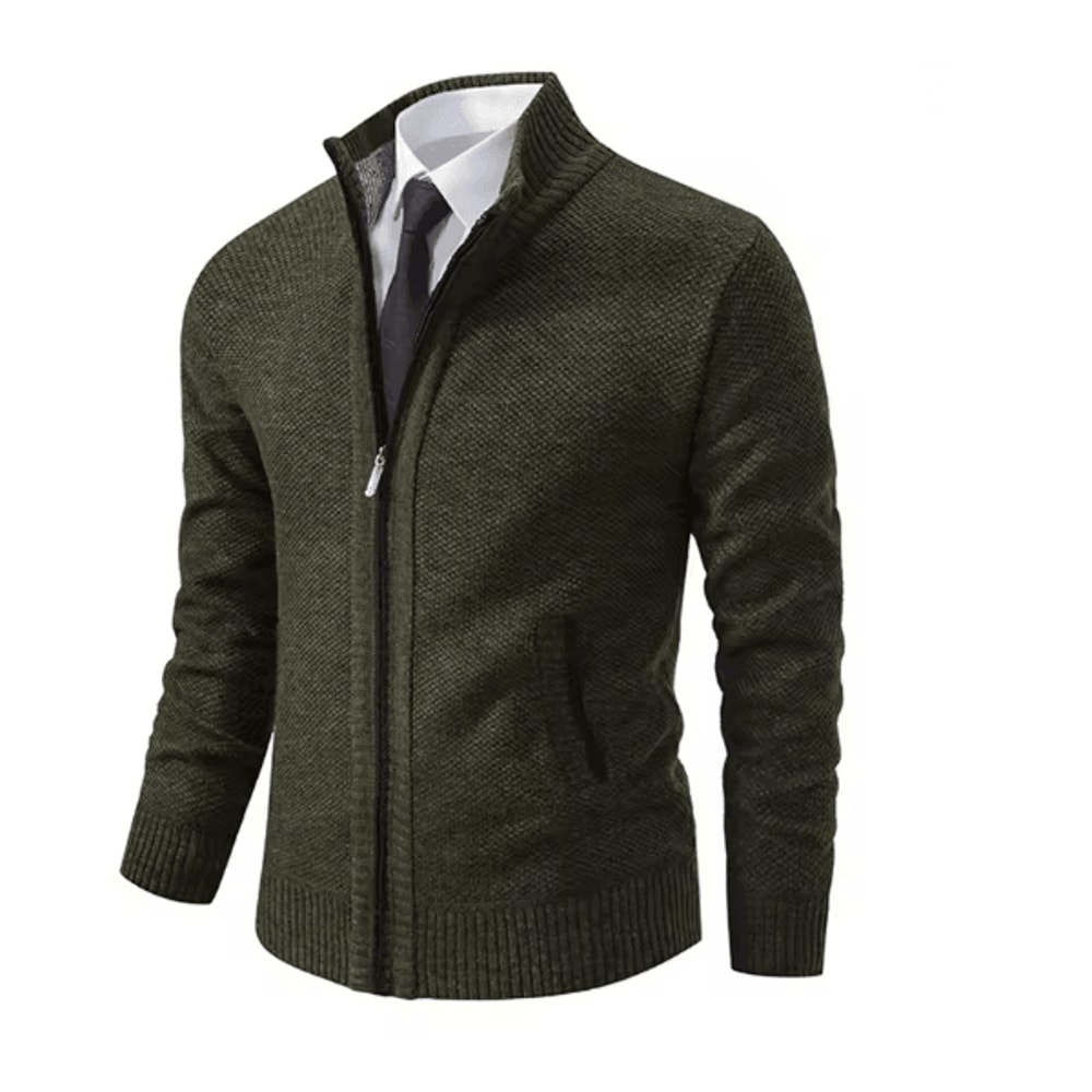 WarmGuard Mens Fleece Zip Up Jacket Stand Collar Casual Sports Coat 3